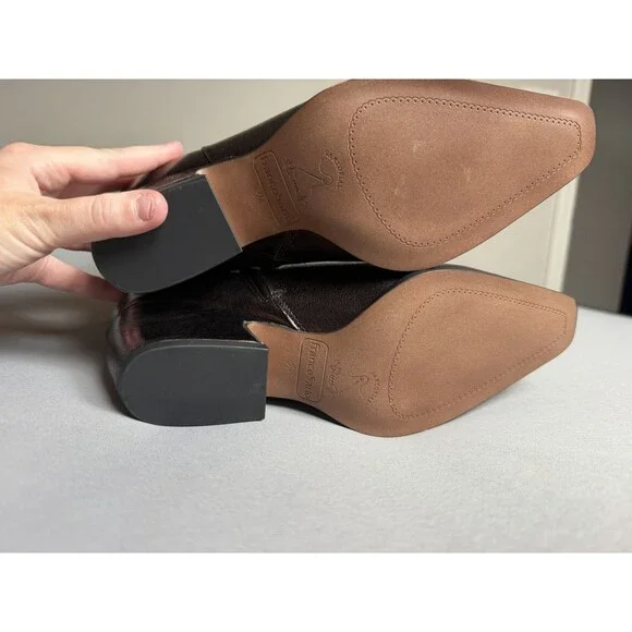 Franco Sarto L-Vivian Metallic Western Ankle Boots Bronze Leather NEW Size 7.5 - Picture 11 of 16